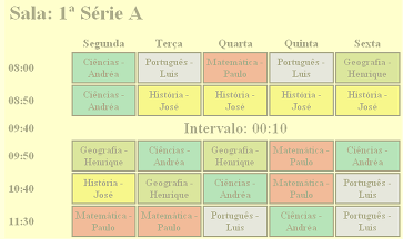 Exemplo Programa Horario Escolar